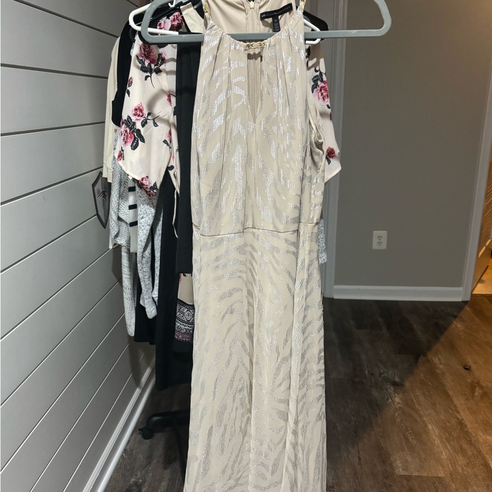 White House Black Market Cream Maxi Dress
